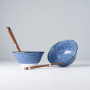 Serveringssæt Japansk Keramik Sæt 2 Skåle Med Spisepinde 15cm Marguerit VHC0303