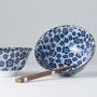 Serveringssæt Japansk Keramik Sæt 2 Skåle Med Spisepinde 15cm Ume VHRW0005