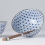 Serveringssæt Japansk Keramik Sæt 2 Skåle Med Spisepinde 15cm Hoshi VHRW0003