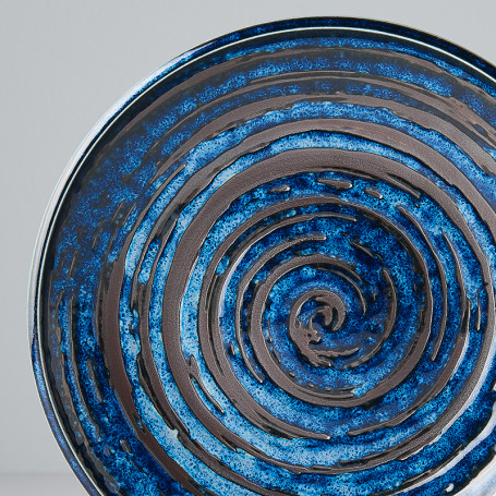 Tallerkener Japansk Keramik Tallerken 20cm Blå Kobber Hvirvel VHC3760