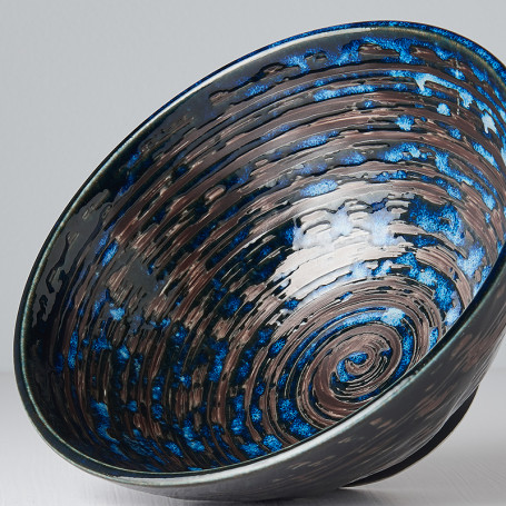 Skåle Japansk Keramik Udon Skål 20cm Blå Kobber Hvirvel VHC3772