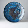 Tallerkener Japansk Keramik Rundt Fad 29cm Blå Kobber Hvirvel VHC3757