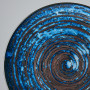 Tallerkener Japansk Keramik Rundt Fad 29cm Blå Kobber Hvirvel VHC3757
