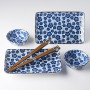 Serveringssæt Japansk Keramik Sushi Sæt med Spisepinde Ume VHRW0007