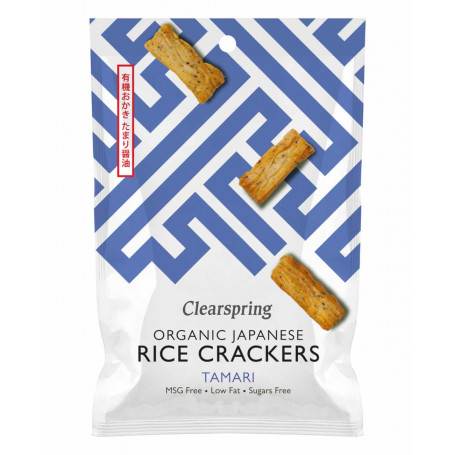 Clearspring Tamari Rice Crackers 50g Økologisk - Økologiske, hvedefri, rice crackers med tamari smag. 100% økologiske.