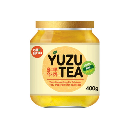 Allgroo Yuzu Tea - Sød Koreansk Yuzu Te 400g - Sødet yuzu te fra Korea fremstillet på yuzu citrusfrugter fra Koreas sydkyst - kan også bruges som marmelade eller kompot.