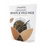 Clearspring Økologiske Brune og Vilde Ris med Tamari Soya - En attraktiv blanding af økologiske brune langkornede ris og sorte vilde ris, som er let og hurtig at tilberede. Klar på bare 1½ minut!