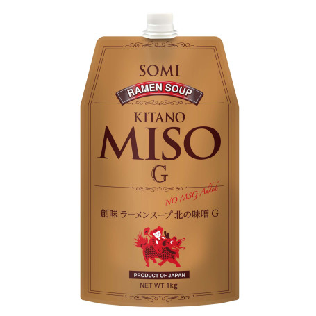 STOP MADSPILD (BEDST FØR 06/08/25) - Ramen Suppebase Kitanomiso G 1kg - Koncentreret suppeafkog til nudler med miso smag - klassisk japansk Ramen opskrift der har en fantastisk aroma og en smag der er fuld af umami.