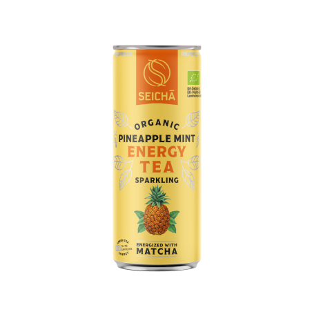 Læskedrikke Seicha Pineapple Mint Sparkling Matcha Energy Tea 250ml QE30128