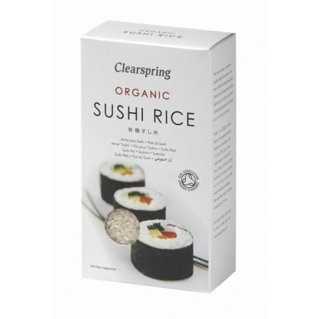 Clearspring Sushi Ris 500g Økologisk - Økologiske sushi ris af short-grain typen i høj kvalitet. Denne type ris er perfekt til sushi og andre japanske retter.