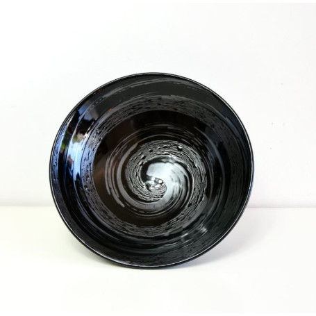 Skåle Japansk Keramik Ramen Skål 24,5cm Sort Hvirvel VHC2221