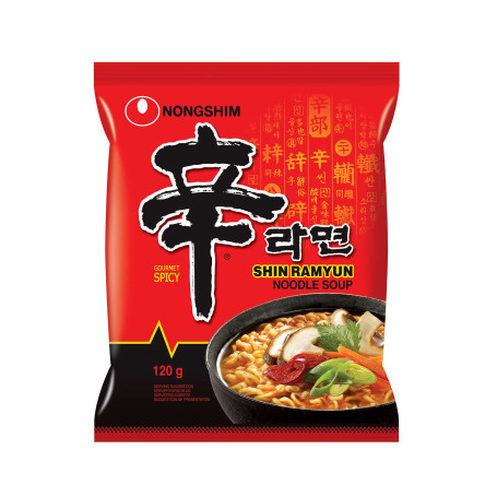 Nongshim Shin Ramyun Instant Nudler 120g - Oplev alletiders instant nudler, der, ifølge sloganet, kan få selve livet til at græde. Shin Ramyun er Koreas stolthed og en milepæl inden for spicy nudler.