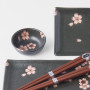 Serveringssæt Japansk Keramik Sushi Serveringssæt Sakura Sort/Pink VHRW00C17