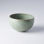 Japansk Keramik Chawan Matcha Skål 13cm Magatama - Håndlavet keramik fra Japan af udsøgt kvalitet. Skønt design i salvie og jade farver frembragt af lokalt værksted i Gifu med en lang håndværkstradition.