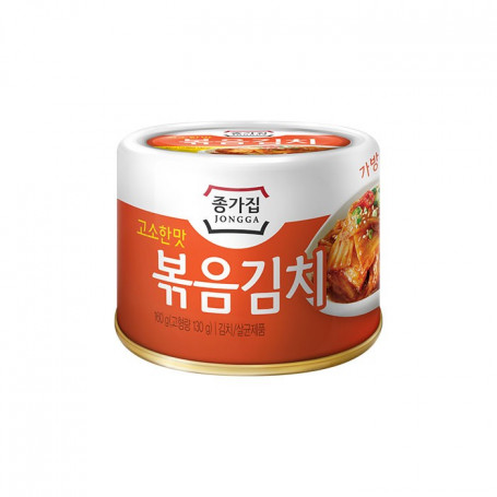 Jongga Fried Kimchi Dåse 160g - Autentisk kimchi - klar til at spise! Kimchi er fermenteret kål med chili og hvidløg. En ægte koreansk delikatesse.