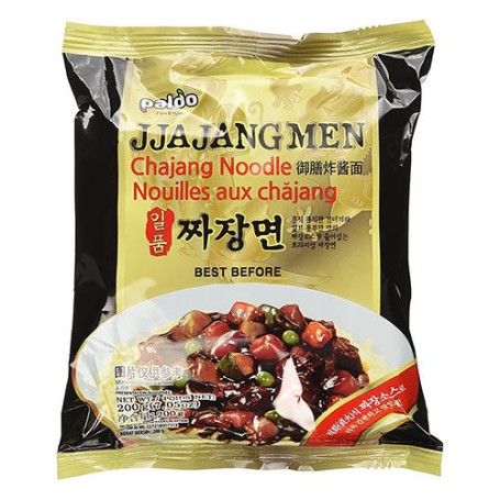 Paldo Jjajang Men Instant Ramen Nudler 200g - Smagfulde og sovsede Jjajangmen instant ramen nudler fra koreanske Paldo med masser af smag fra sojabønner, løg og ingefær! 