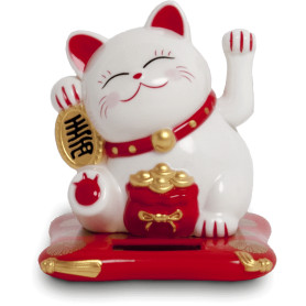 Dekoration Maneki Neko Vinkekat/Lykkekat Solcelle 7,5cm - Lille VH95177