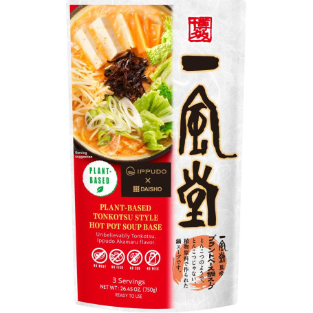 Ippudo Akamaru x Daisho Tonkotsu Style Hot Pot Suppebase 750g - Suppebase med Ippudo's signatur Akamaru Tonkotsu smag fra Fukuoka, der kan bruges som en smagfuld base til hot pot og ramen. 