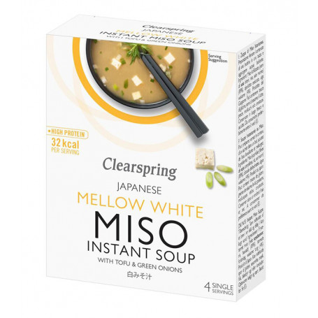 Suppebaser Clearspring Instant Miso Suppe Mellow White med Tofu GA00496