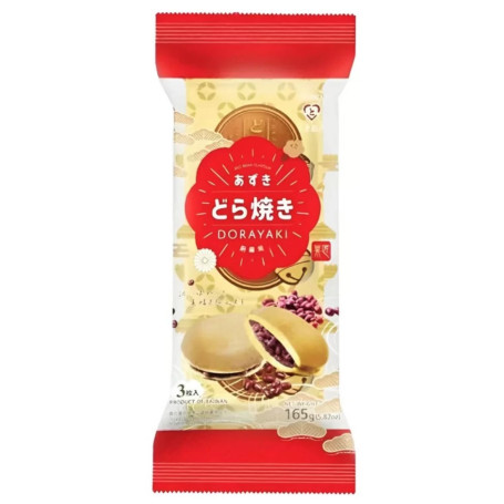 Tokimeki Anko Dorayaki Red Bean Pancake 165g - En autentisk japansk kage bestående af lækkert anko-fyld mellem to bagte pandekager. De er fluffy, glatte og smager dejlig sødt. Pakke med 3 stk.