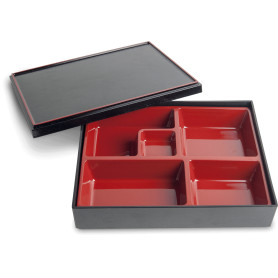 Bento Box Bentobako Shokado Sort/Rød Bento Boks VA36005