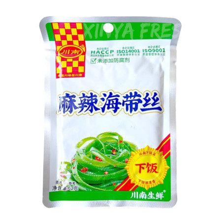 Tang snacks Chuannan Spicy Kombu Pickles - Syltede Tangstrimler 62g FA00190