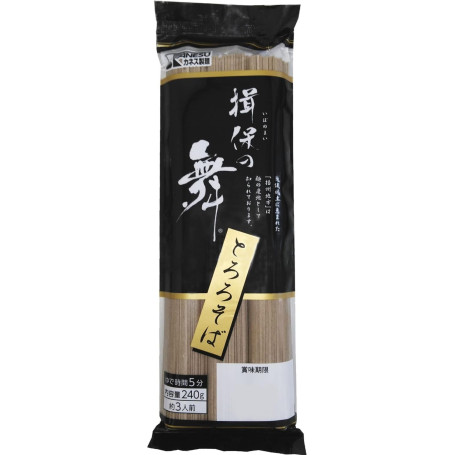 Kanesu Ibonomai Tørrede Tororo Soba Nudler 240g - Tørrede nudler med boghvede- og snittet yam-mel, der bruges bredt i det japanske køkken. Prøv dem i alt fra supper til salater og kolde dyppe-nudler.