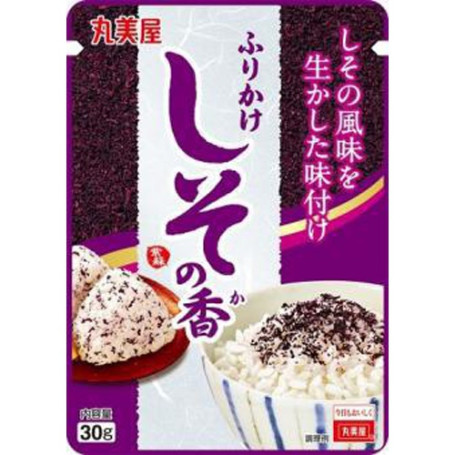 Marumiya Shiso No Ka Furikake 30g - Japansk shiso og ume blomme furikake krydderiblanding der bruges til topping af bl.a. ris eller i Onigiri risboller.