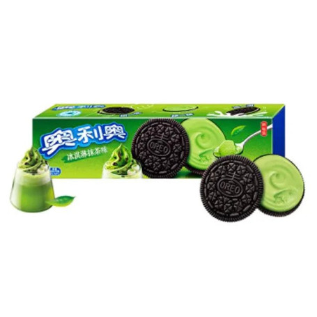 Oreo Cookies Matcha Green Tea Ice Cream Flavor - Et must-try for enhver der elsker en unik smagskombination, er vores Oreo-kiks med matcha grøn te is. Prøv denne delikate fusion af smagen mellem Oreo og Matcha